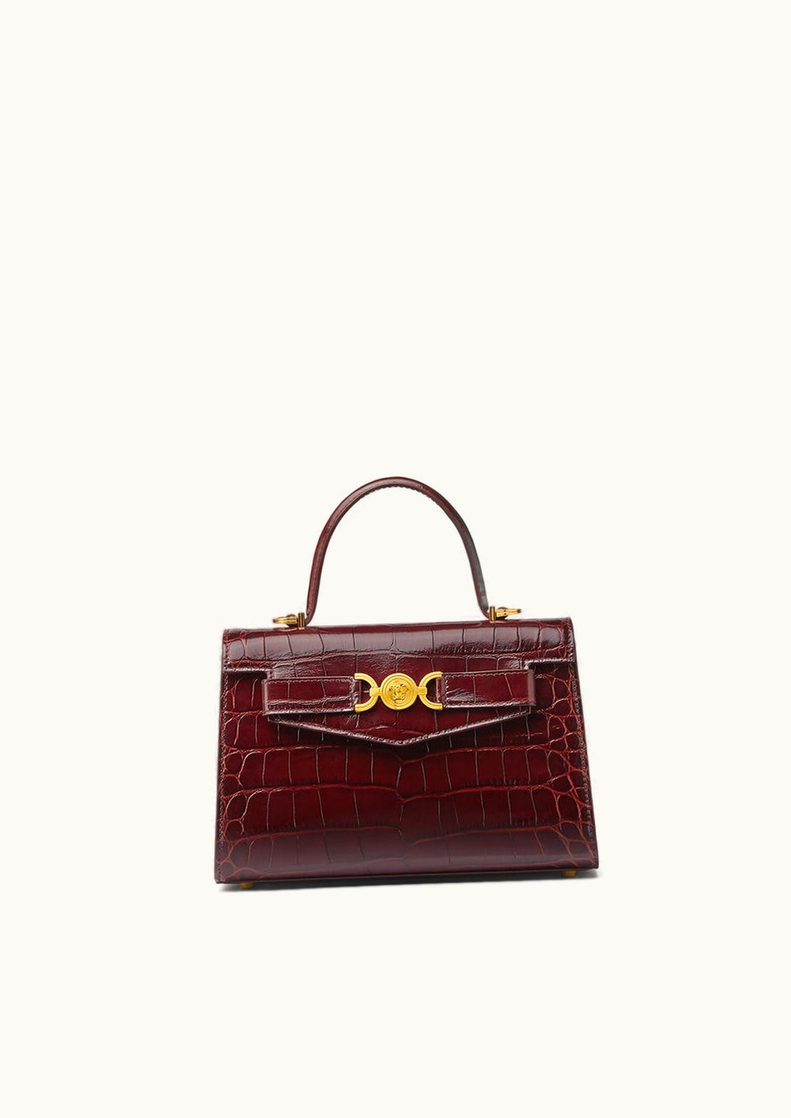 Versace Versace Croc-Effect Medusa '95 Handbag Burgundy