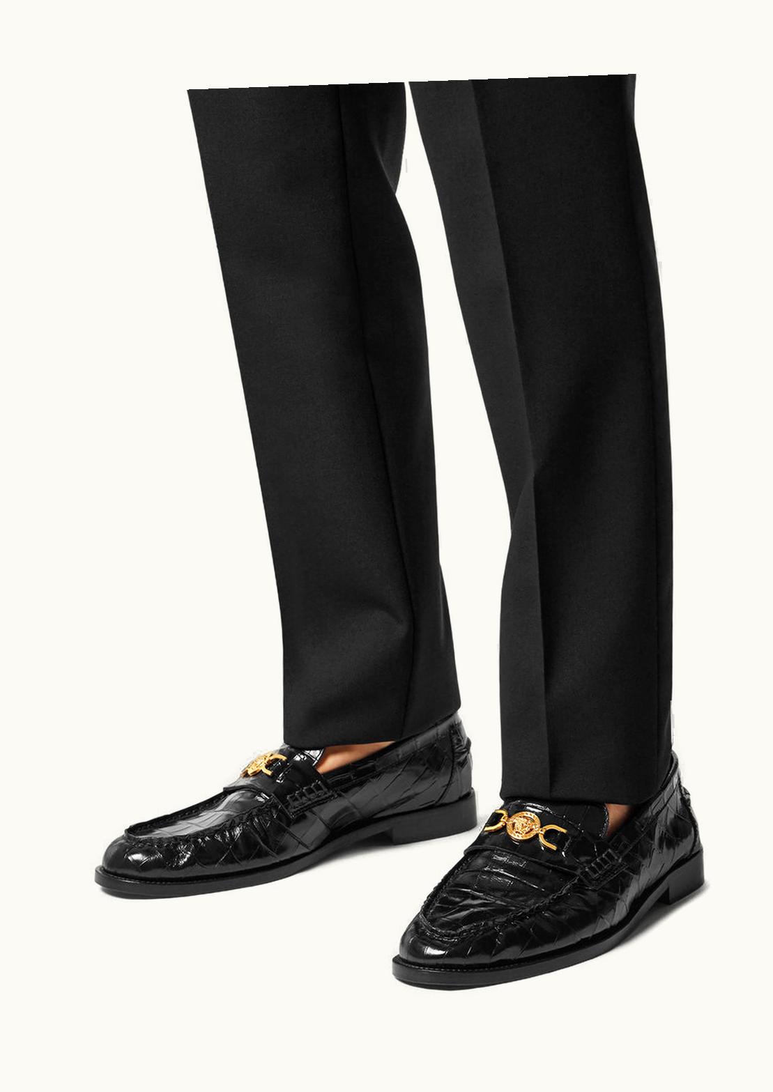 Versace Versace Medusa '95 Croc-Embossed Loafers Black