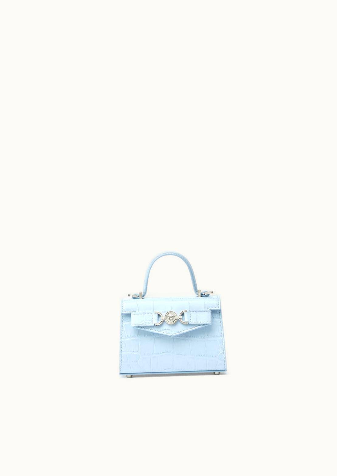 Versace Versace Croc-Effect Medusa '95 Small Handbag Blue