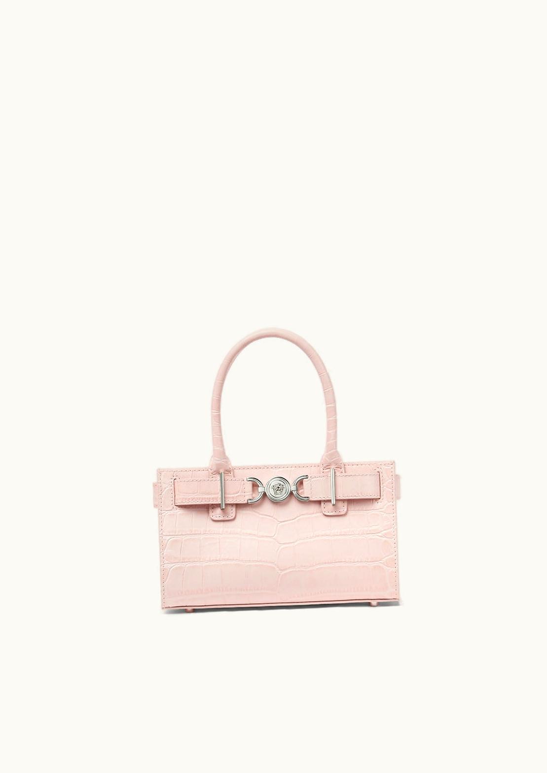 Versace Versace Croc-Effect Medusa '95 Small Tote Bag Pink