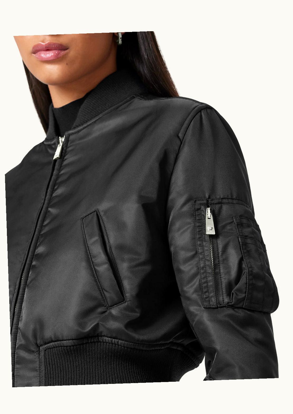 Versace Versace Barocco Lining Cropped Bomber Jacket Black