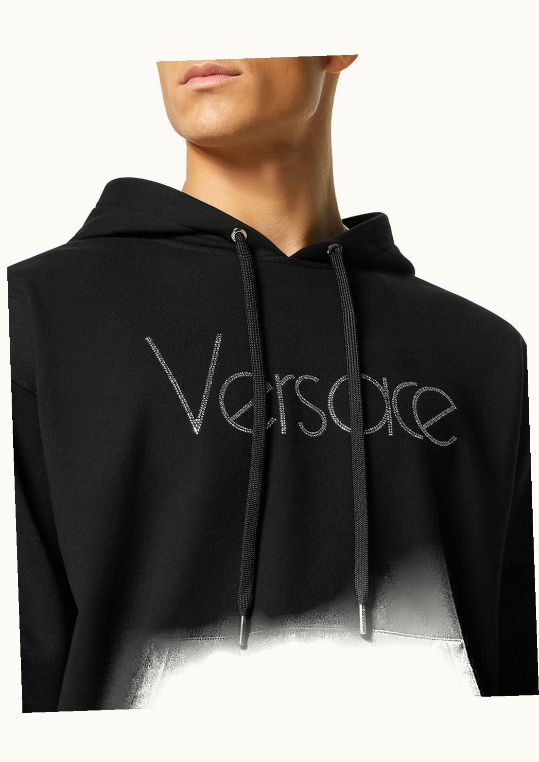Versace Versace Crystal 1978 Re-Edition Logo Hoodie Black