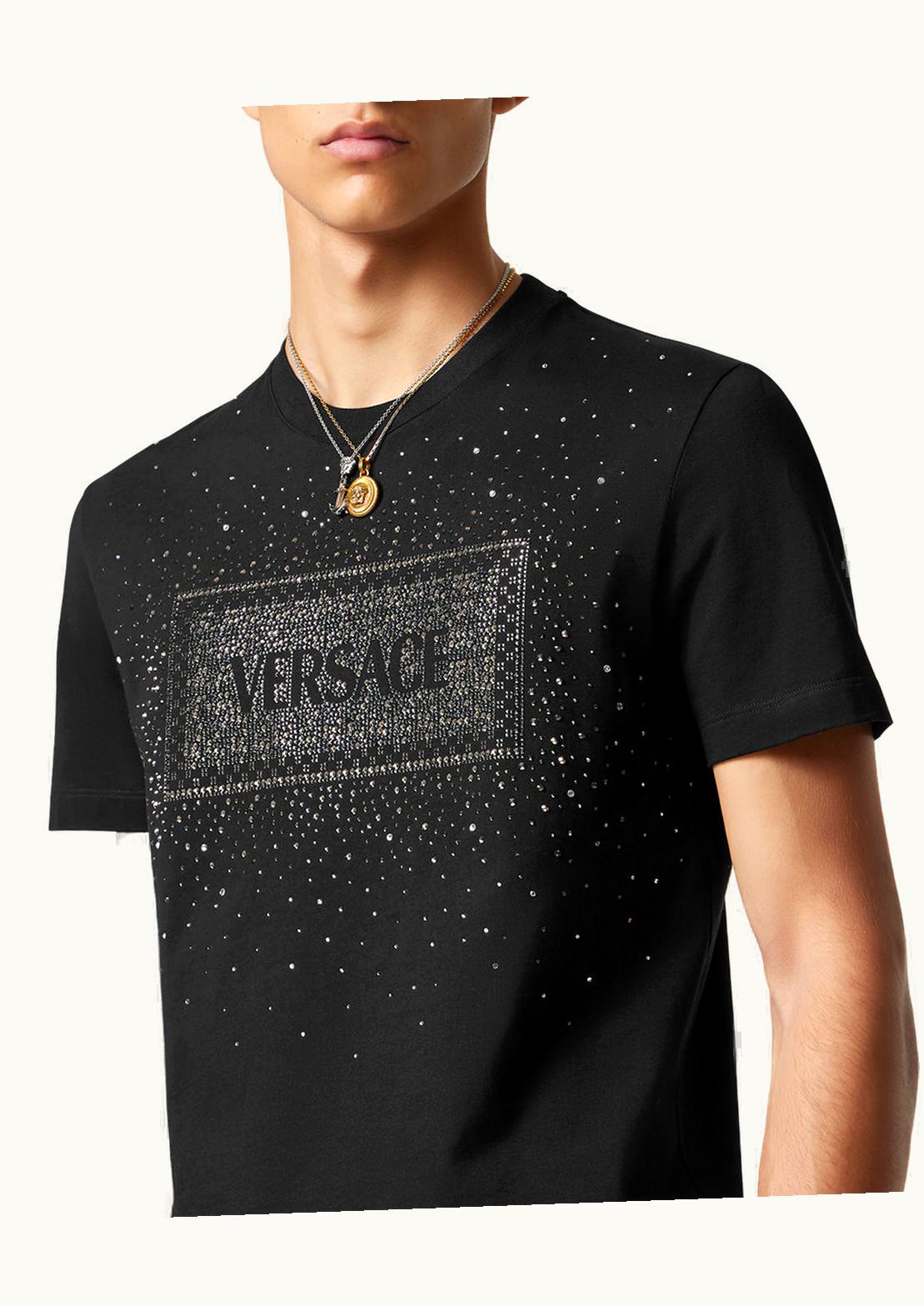 Versace Versace Crystal '90s Vintage Logo T-Shirt Black