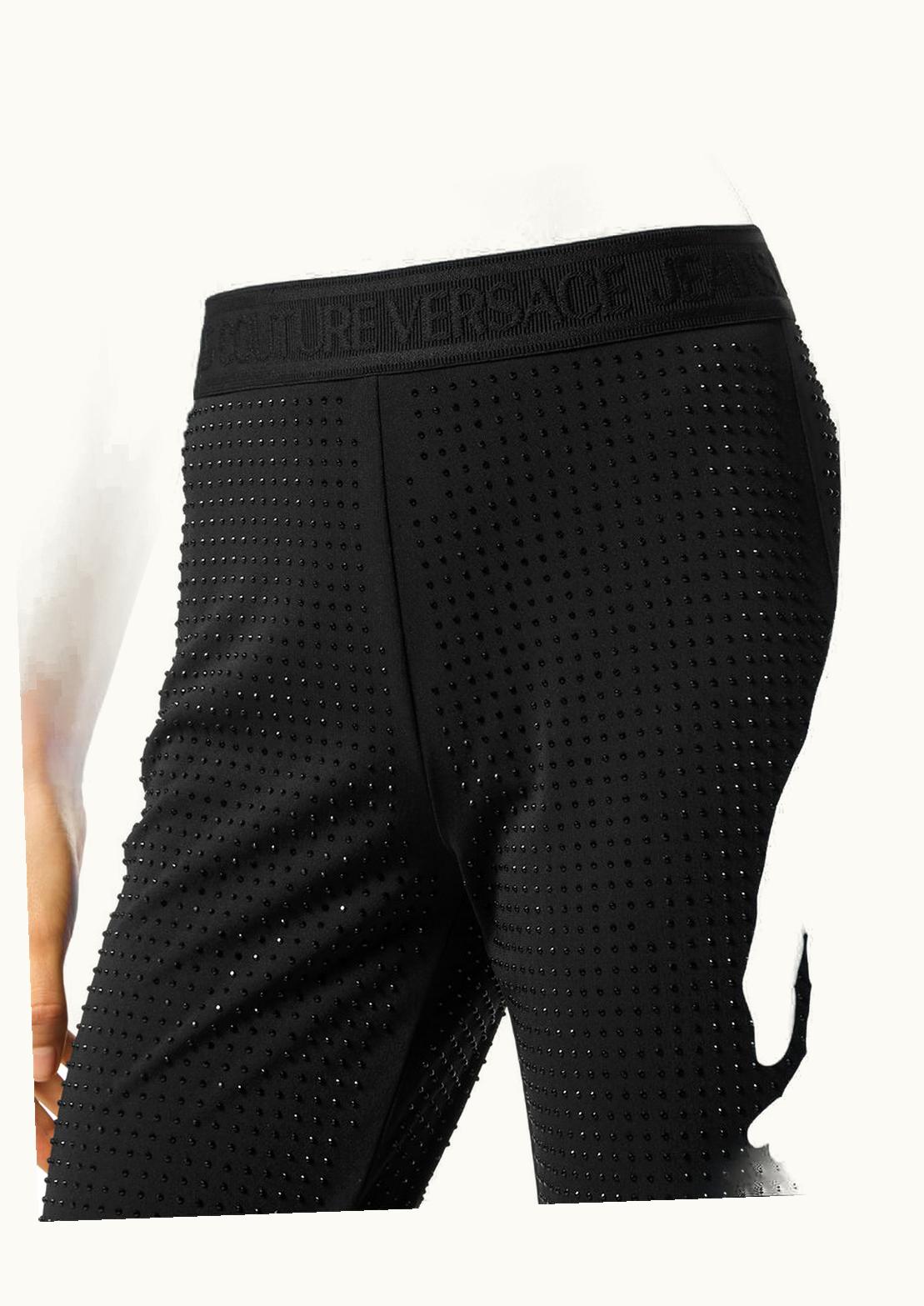 Versace Versace Crystal Flared Trousers Black, Print