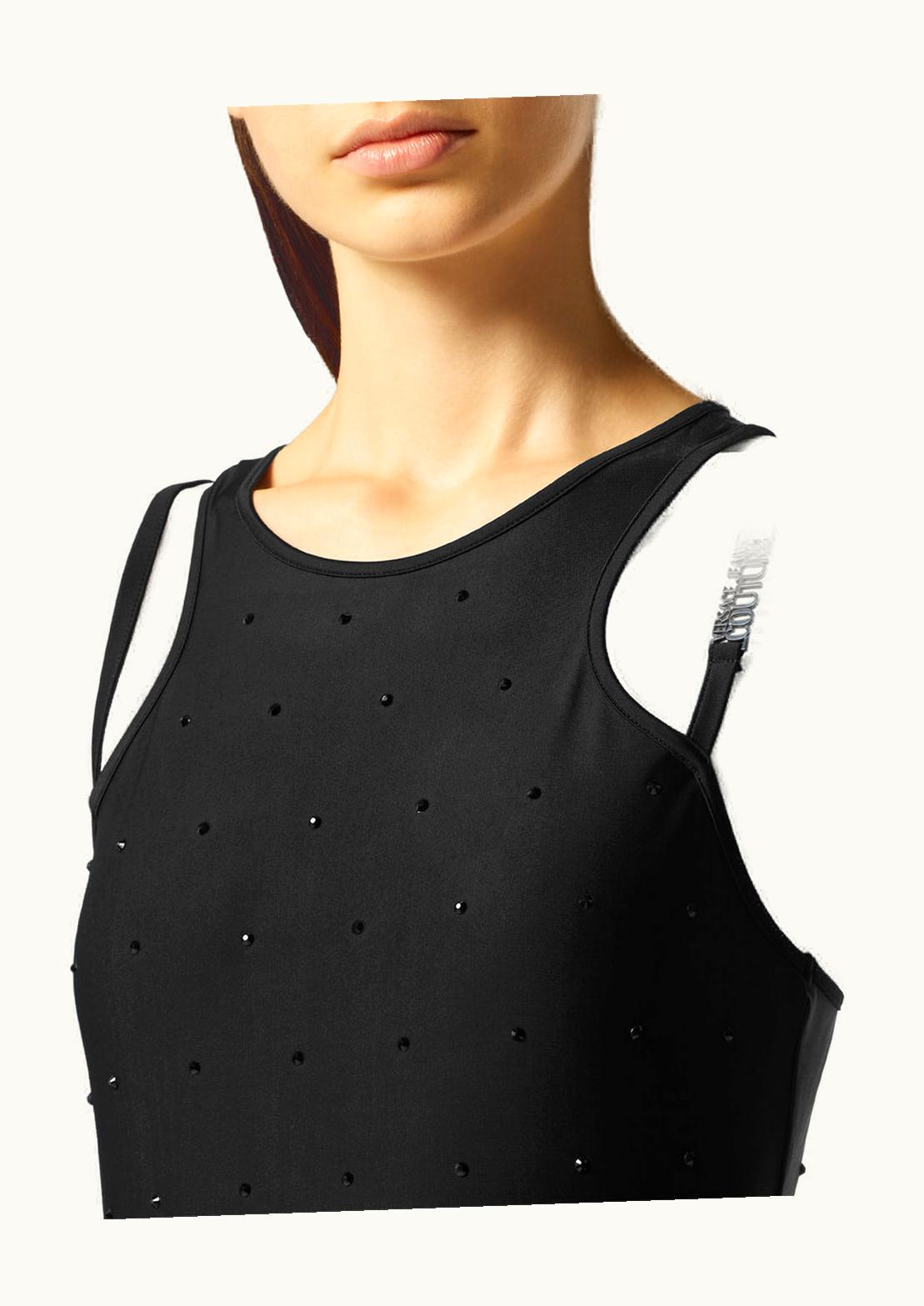 Versace Versace Institutional Crystal Halterneck Jumpsuit Black