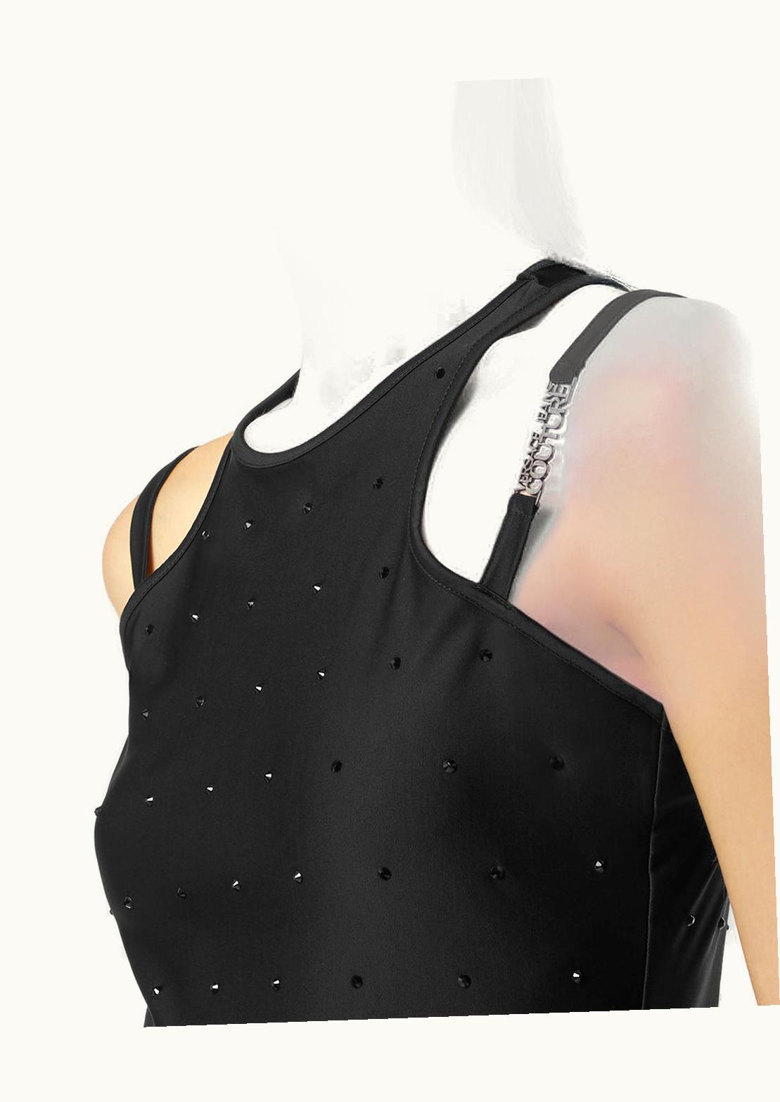 Versace Versace Institutional Crystal Halterneck Mini Dress Black