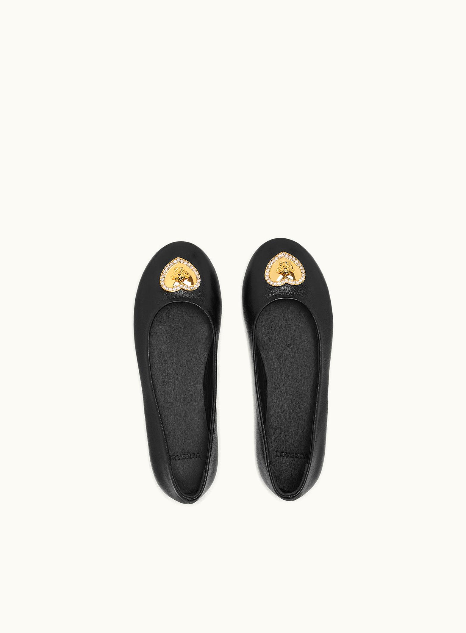 Versace Versace Crystal Heart Medusa Kids Ballerinas Black, Gold