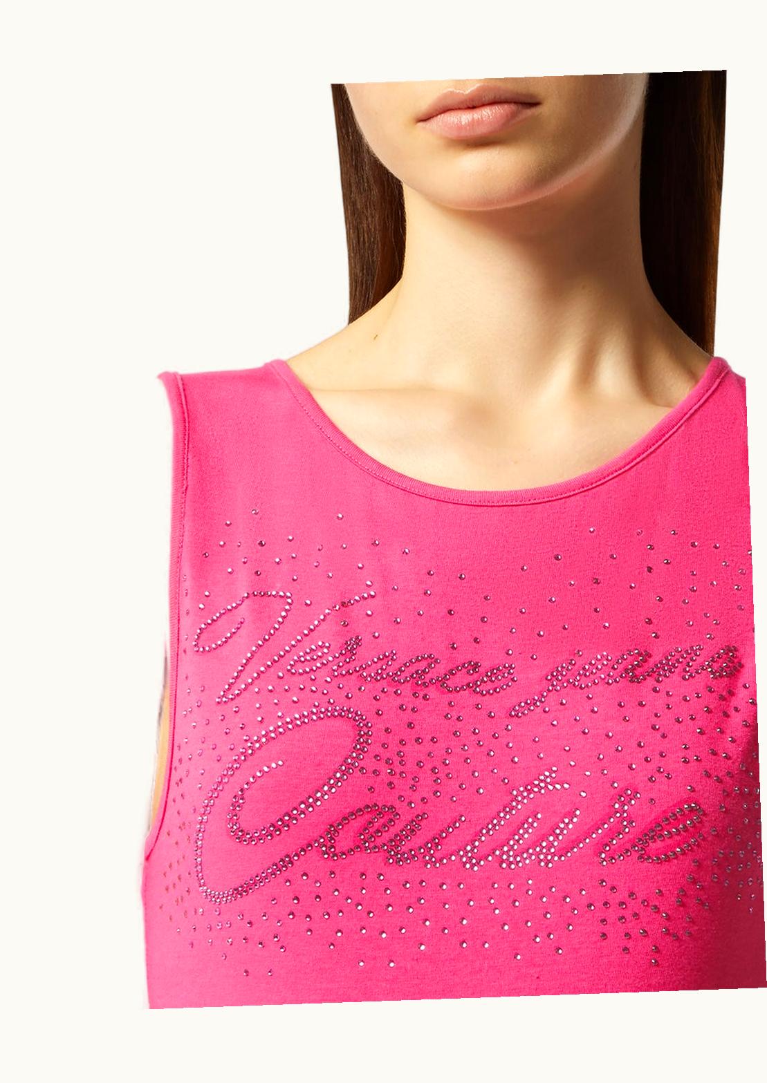 Versace Versace Crystal Logo Bodysuit Pink