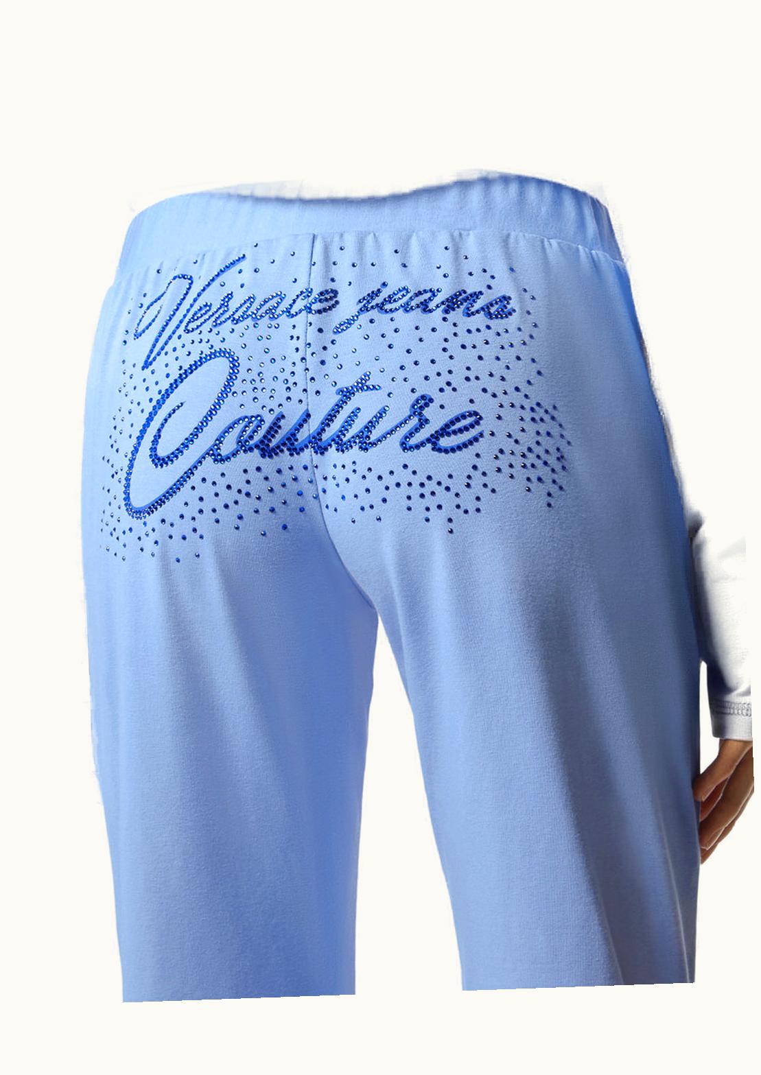 Versace Versace Crystal Logo Flared Sweatpants Blue, Print