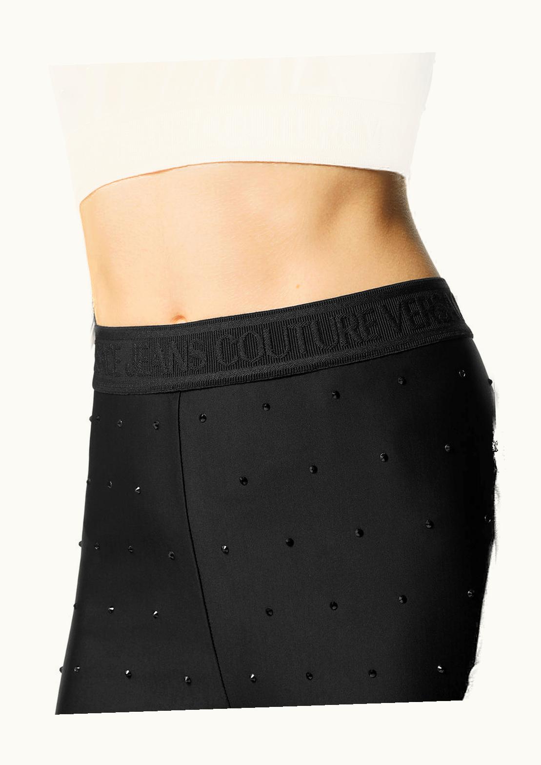 Versace Versace Institutional Crystal Logo Leggings Black