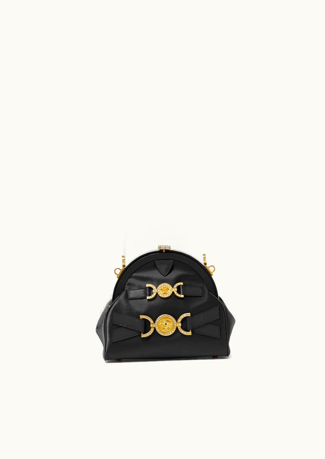 Versace Versace Crystal Medusa '95 Satin Handbag Black, Gold