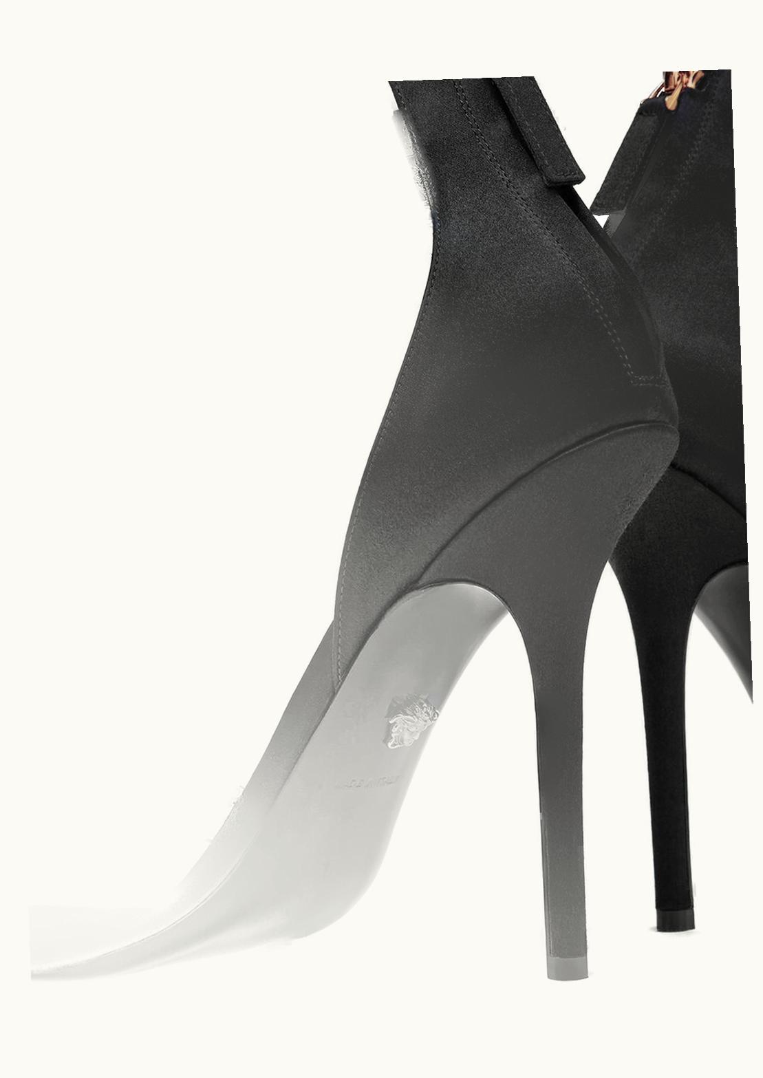 Versace Versace Crystal Satin High-Heeled Sandals Gold