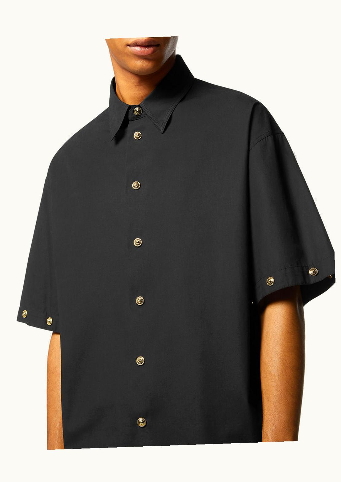 Versace Versace Versatile Detachable Relaxed-Fit Shirt Black