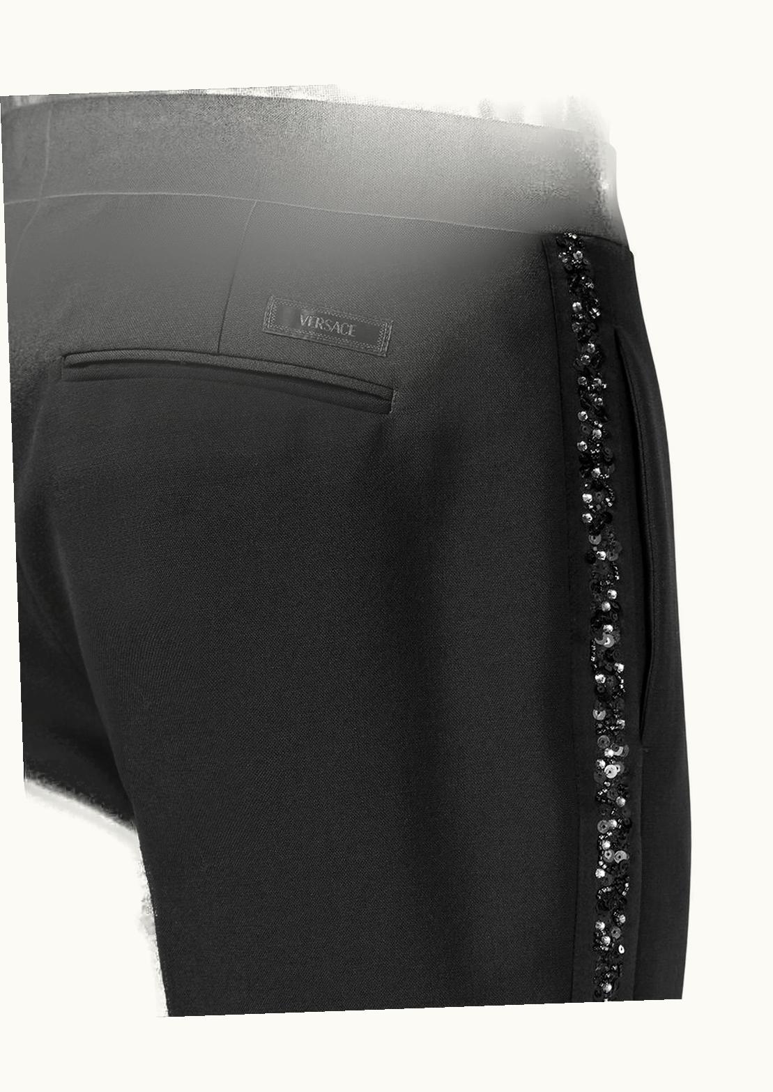 Versace Versace Tailored Embellished Wool Trousers Black