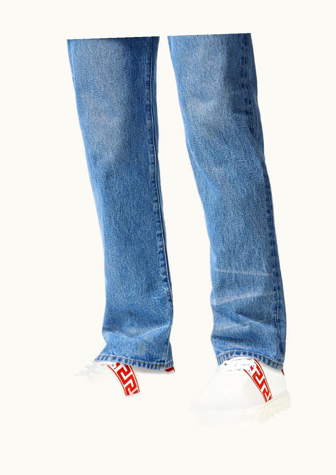 Versace Versace Embroidered Greca Trainers Red, Print