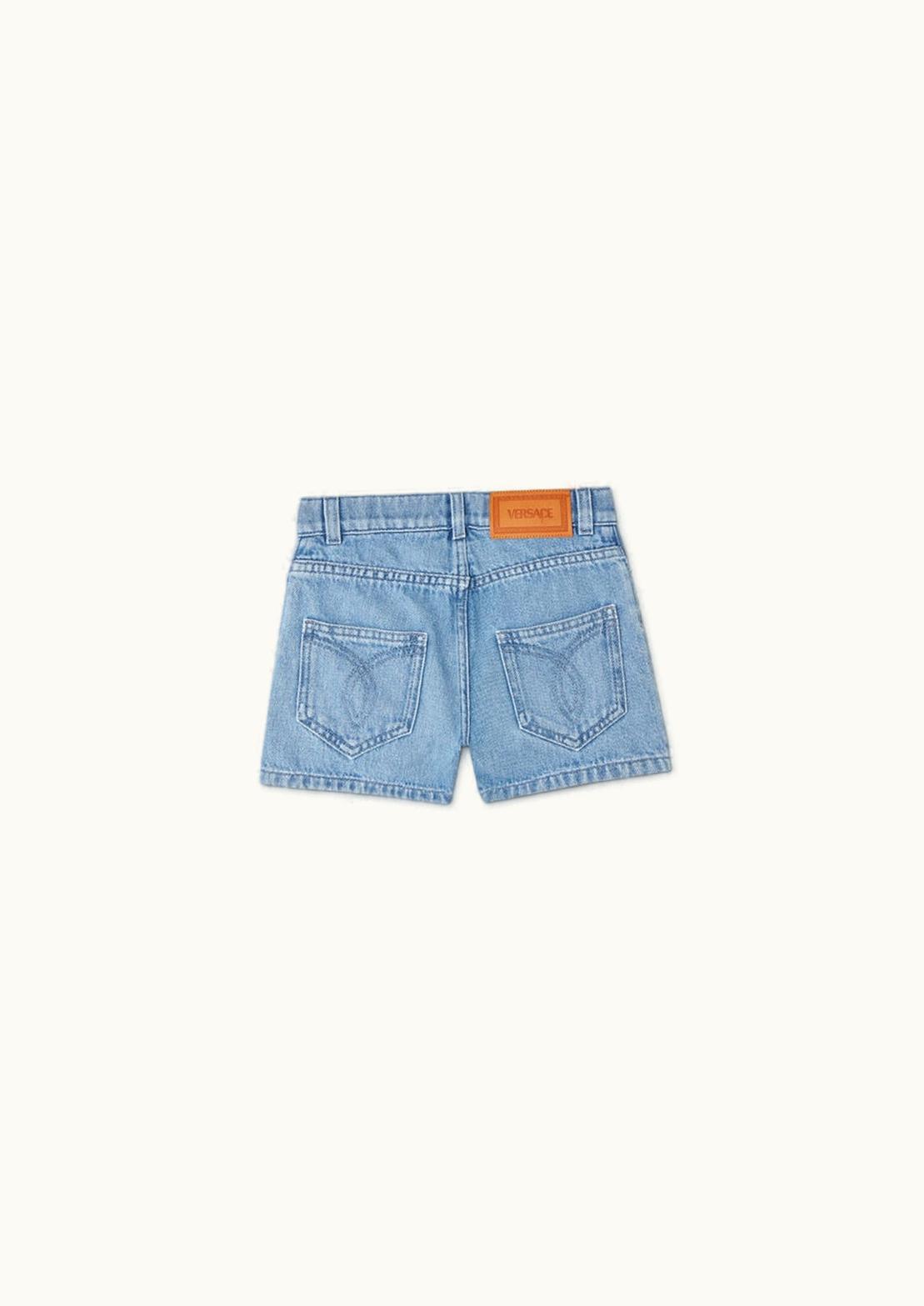 Versace Versace Embroidered Kids Denim Shorts Blue