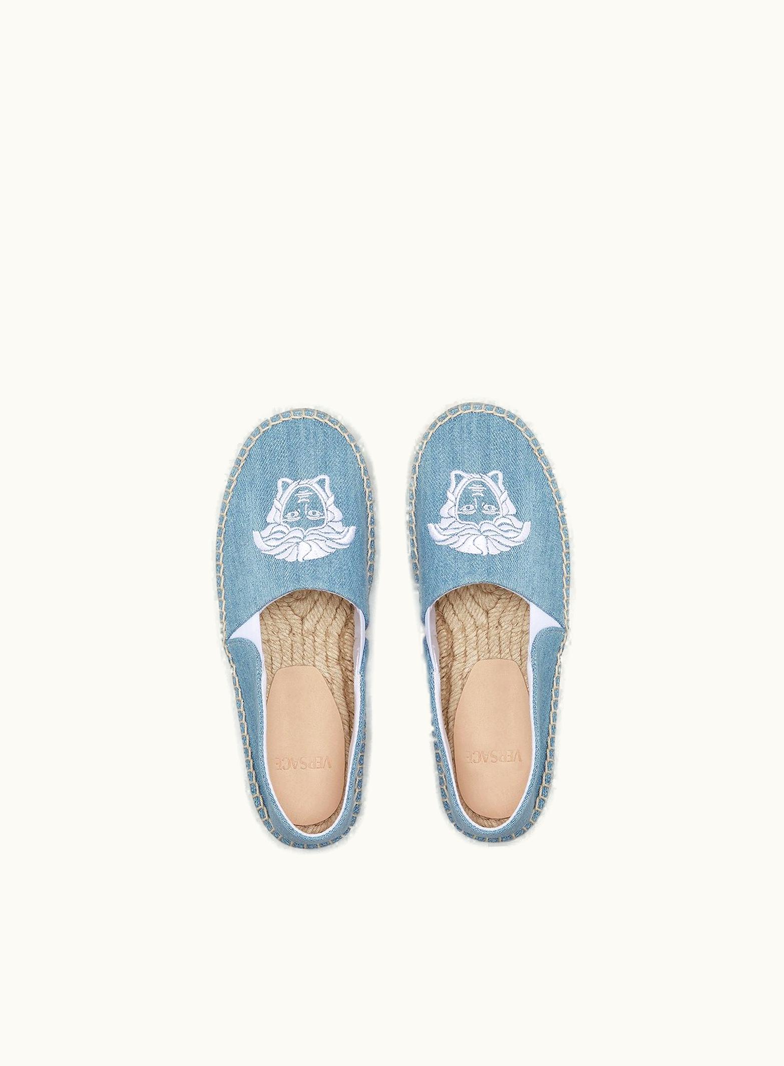 Versace Versace Embroidered Medusa Kids Espadrilles Blue