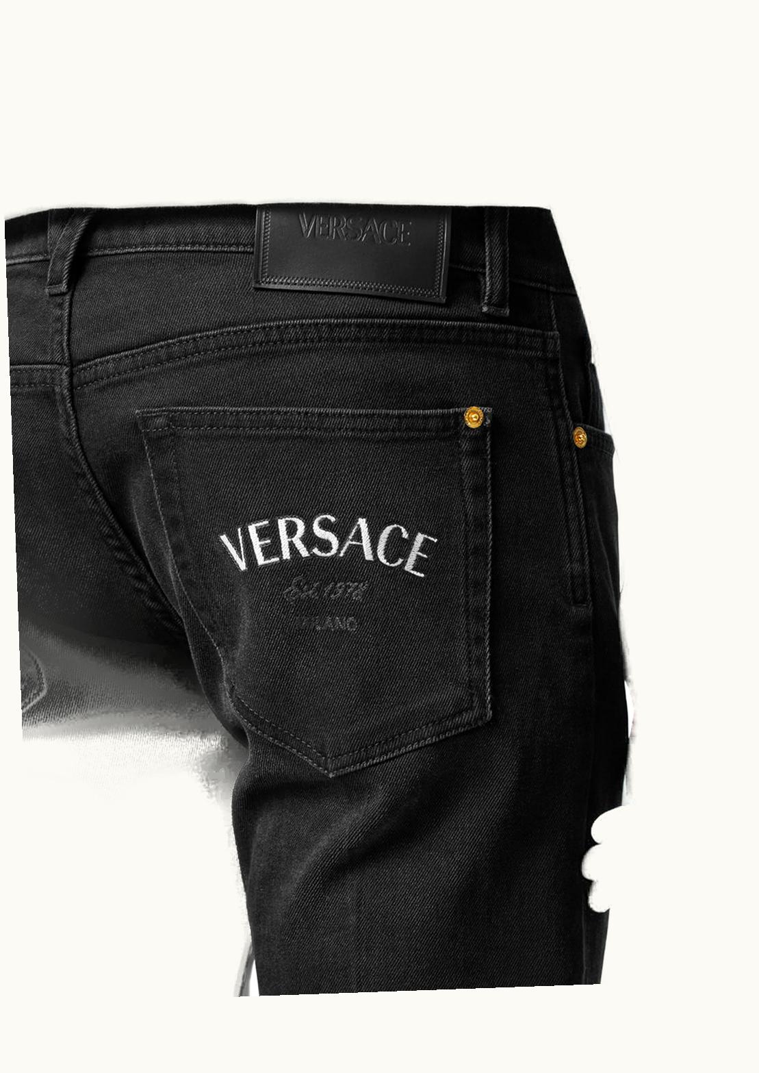 Versace Versace Embroidered Tailored Slim Fit Jeans