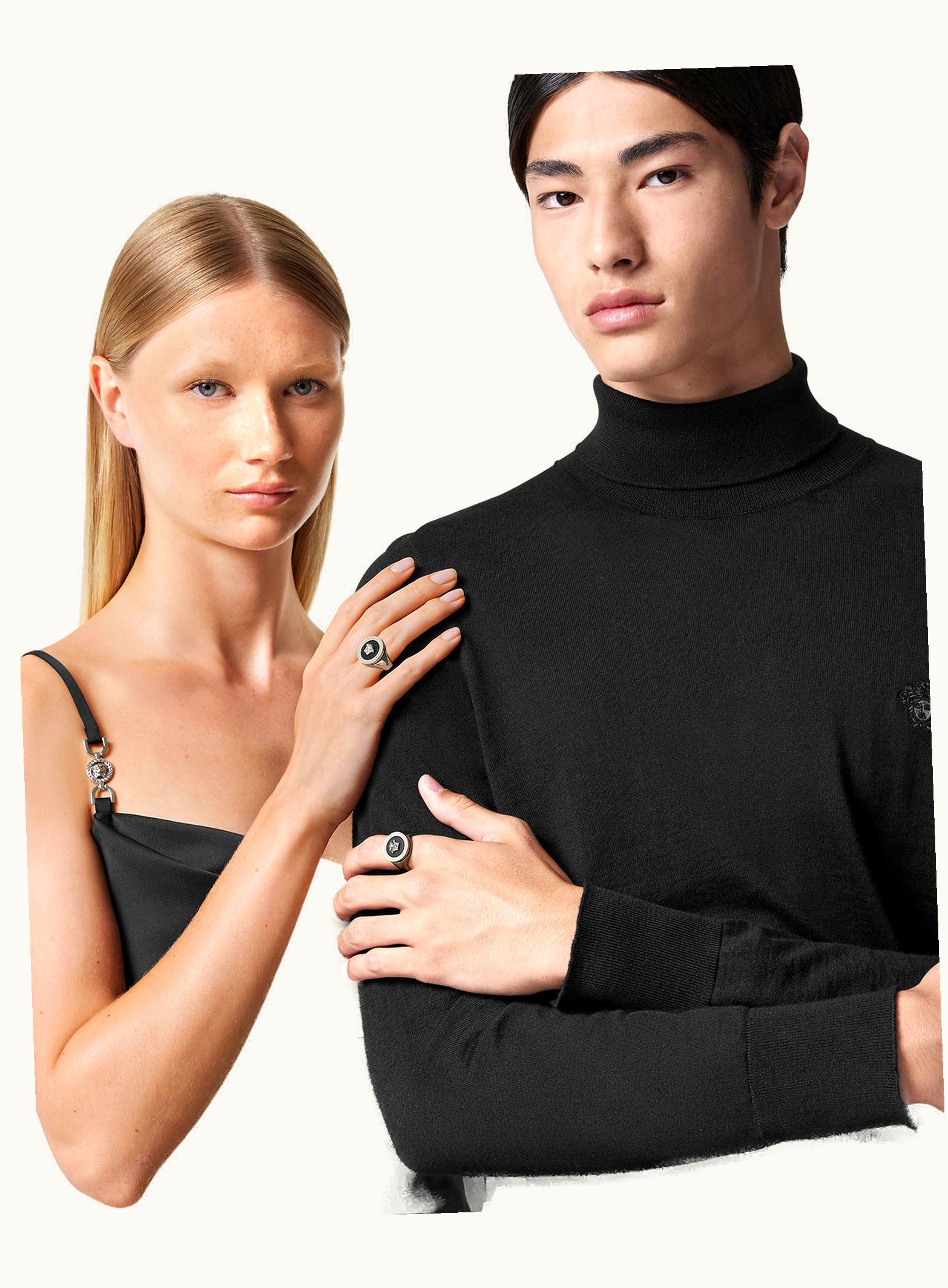 Versace Versace Enamel Medusa Ring Silver