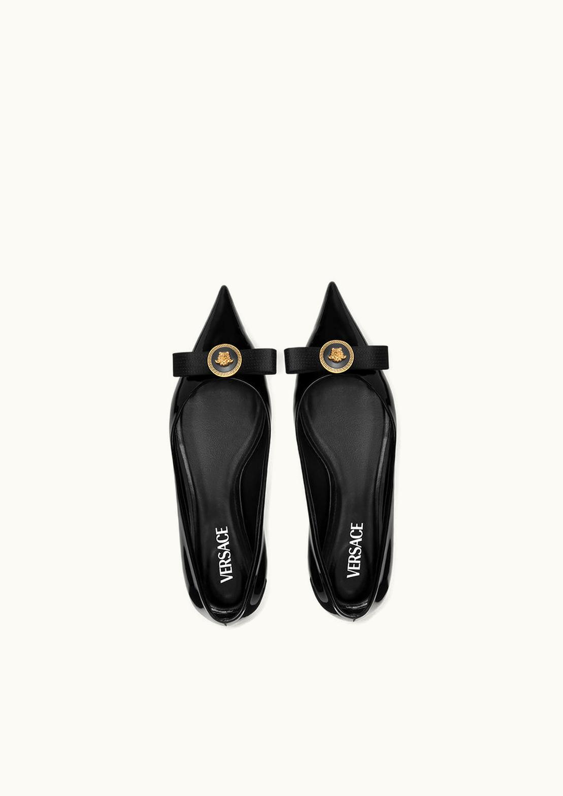 Versace Versace Gianni Ribbon Ballerina Flats Black Patent