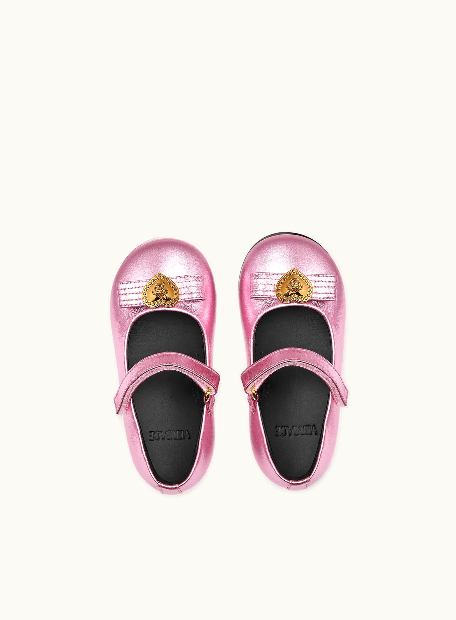 Versace Versace Gianni Heart Metallic Baby Ballerinas Pink