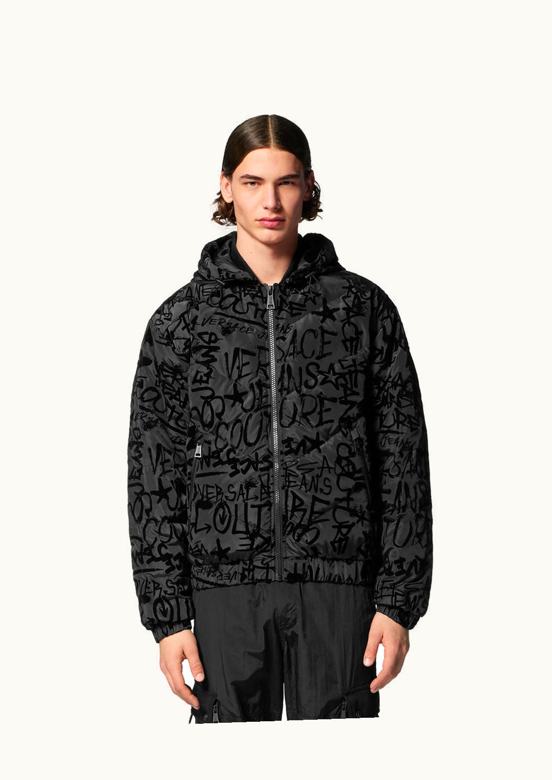 Versace Versace Graffiti Flock Puffer Jacket Black, Print