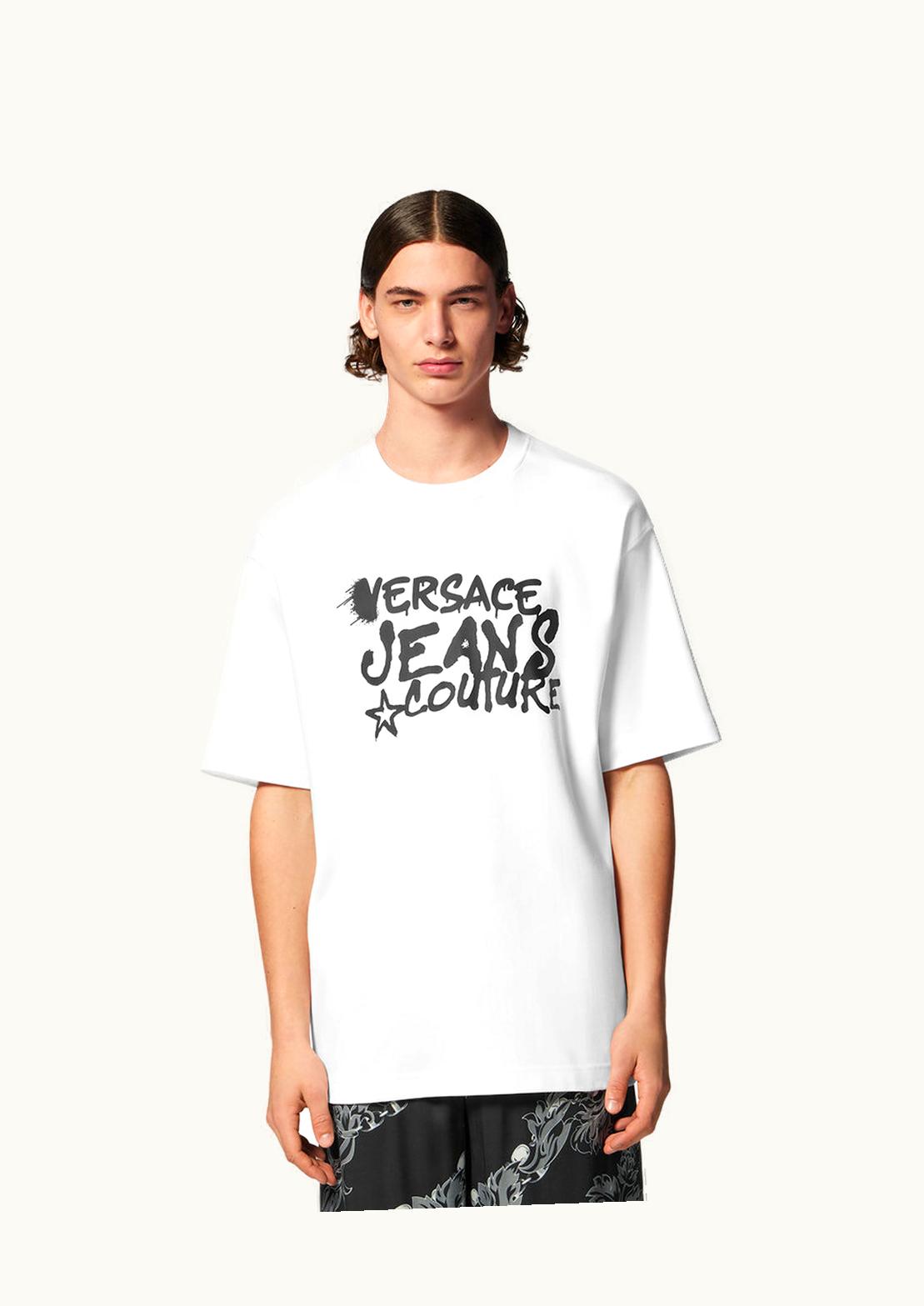 Versace Versace Graffiti Logo T-Shirt White, Print