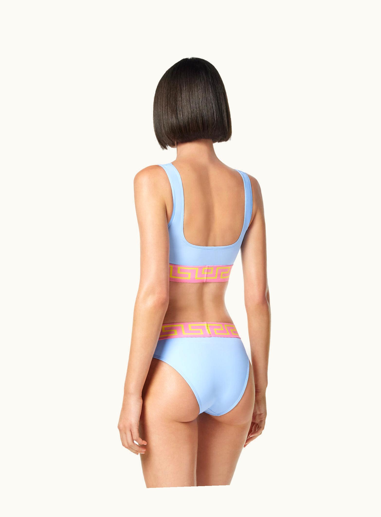 Versace Versace Greca Border Scoop Bikini Top Blue