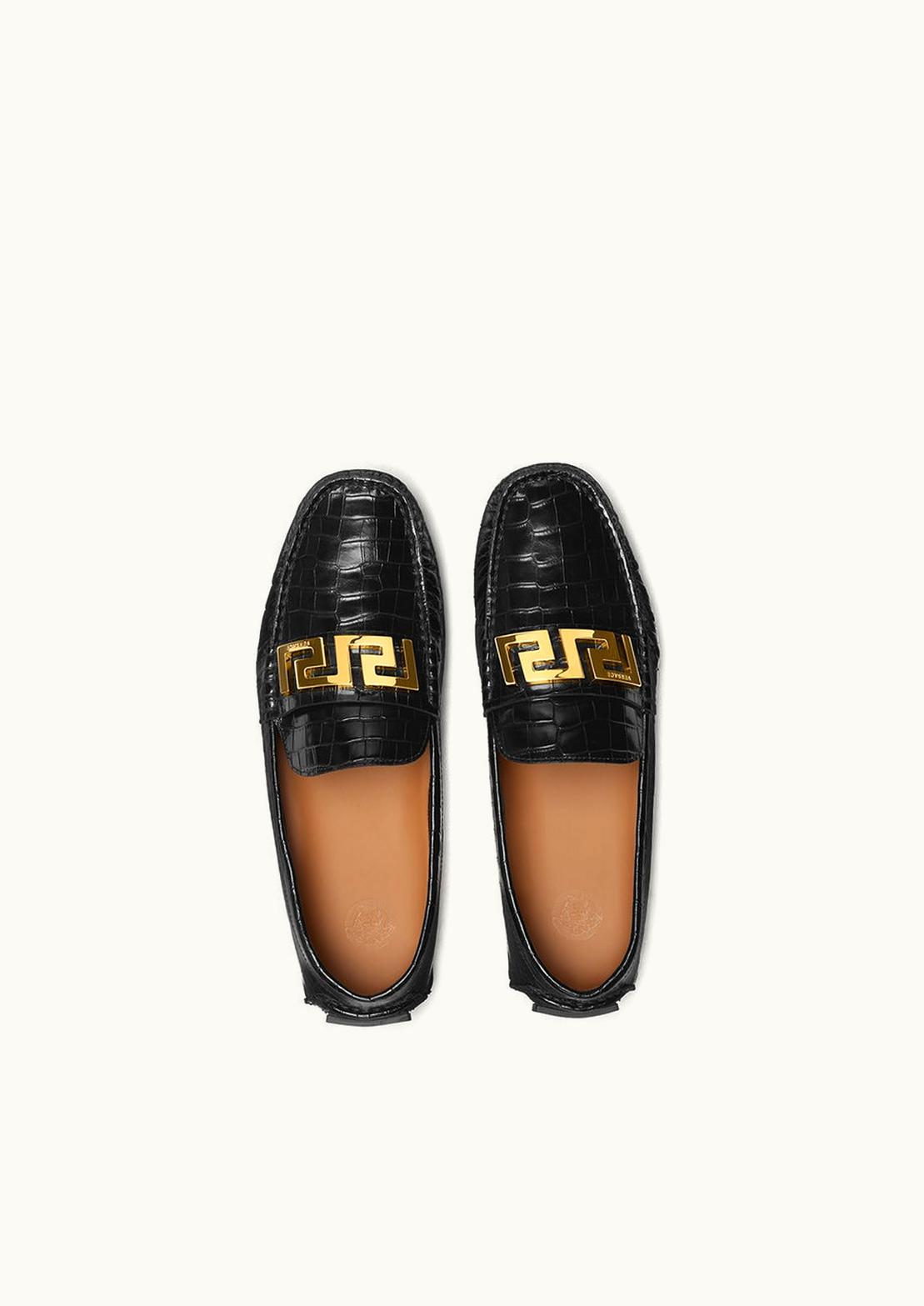 Versace Versace Greca Penny Strap Leather Loafers Black