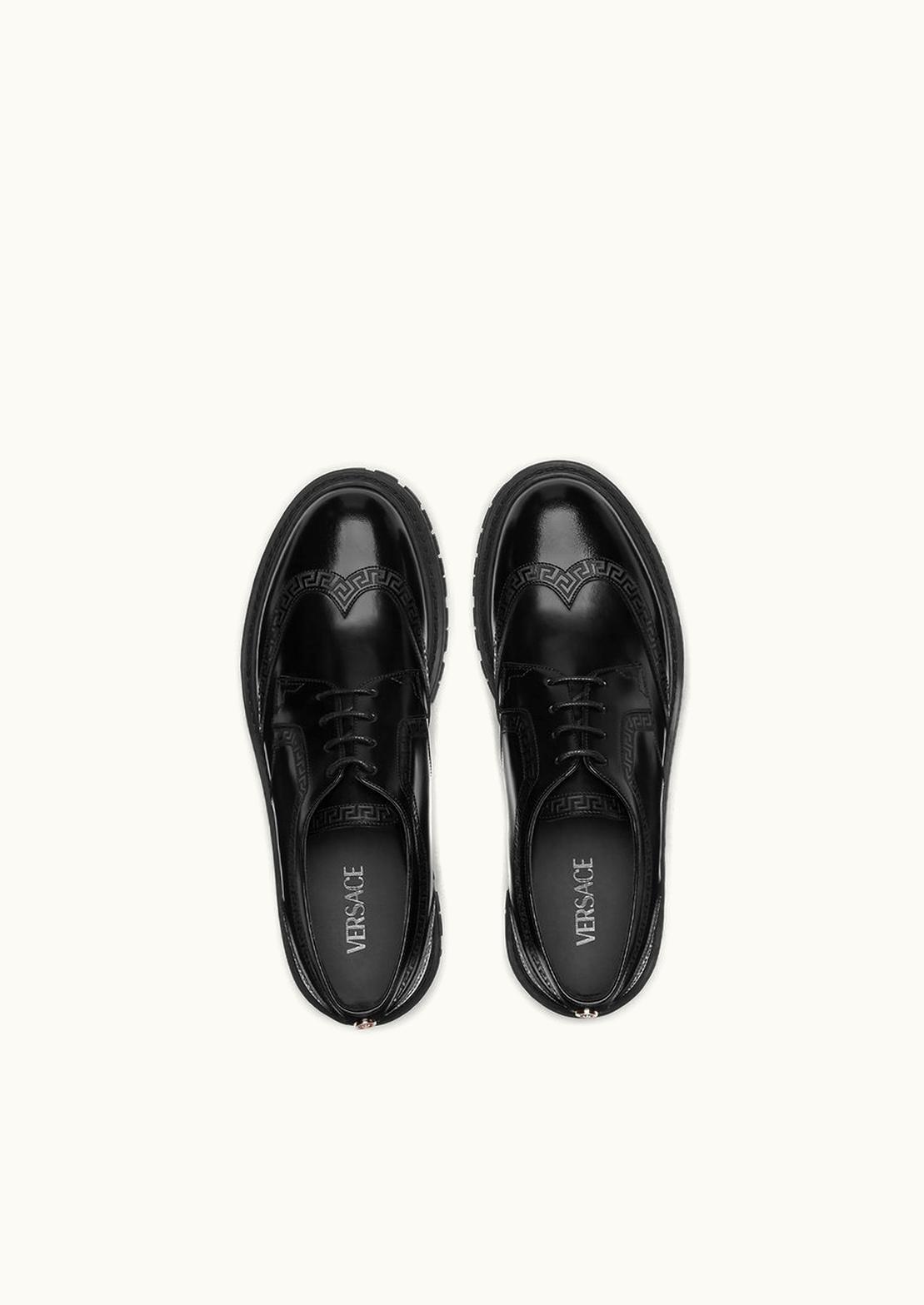 Versace Versace Greca Derby Shoes Black, Gold