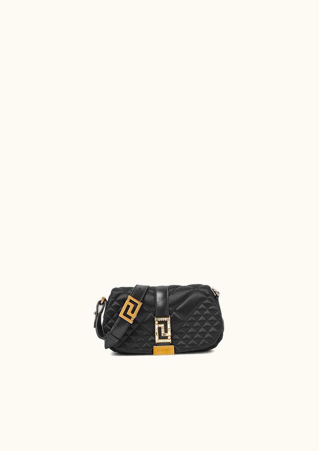 Versace Versace Greca Goddess Satin Mini Bag Black, Gold