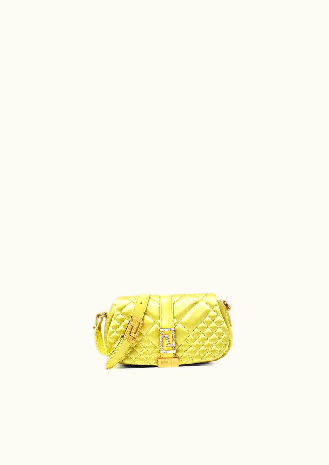 Versace Versace Greca Goddess Satin Mini Bag Yellow