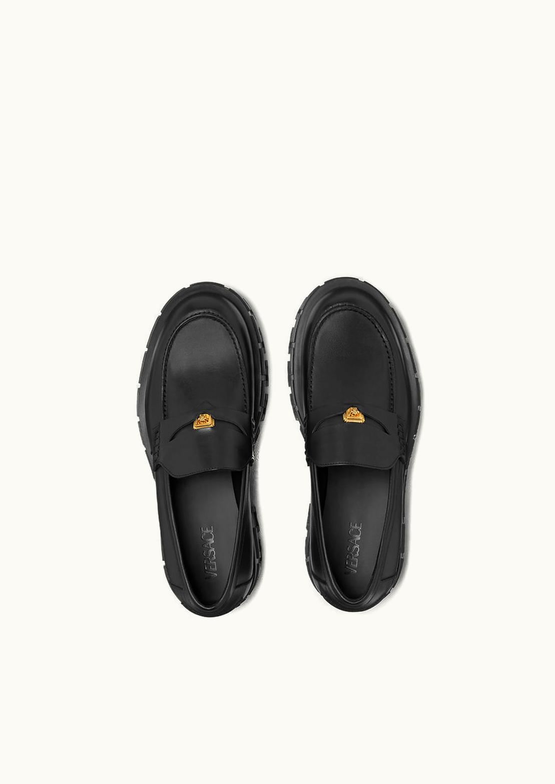 Versace Versace Greca Medusa Loafers Black Gold