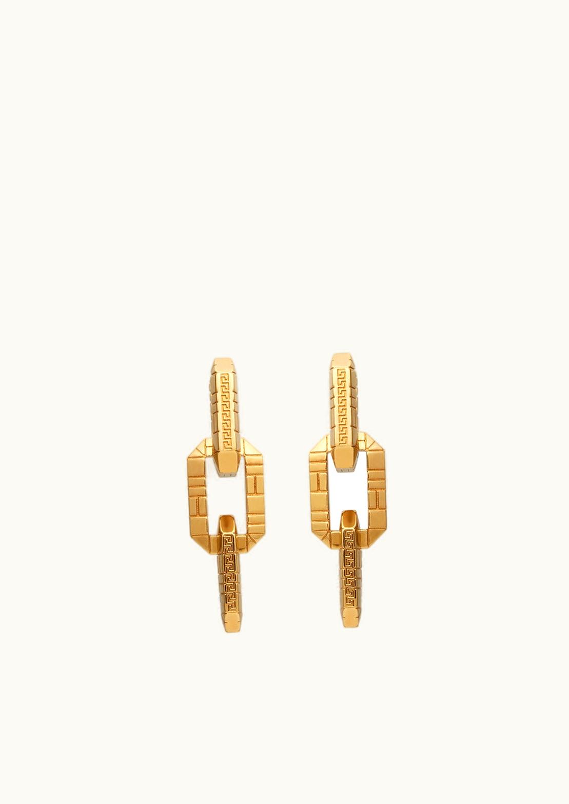 Versace Versace Greca Quilting Drop Earrings Gold