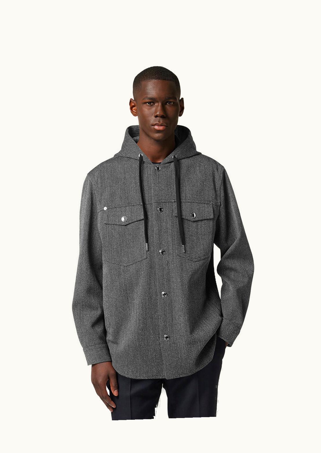 Versace Versace Luxe Wool Blend Blouson Jacket Black