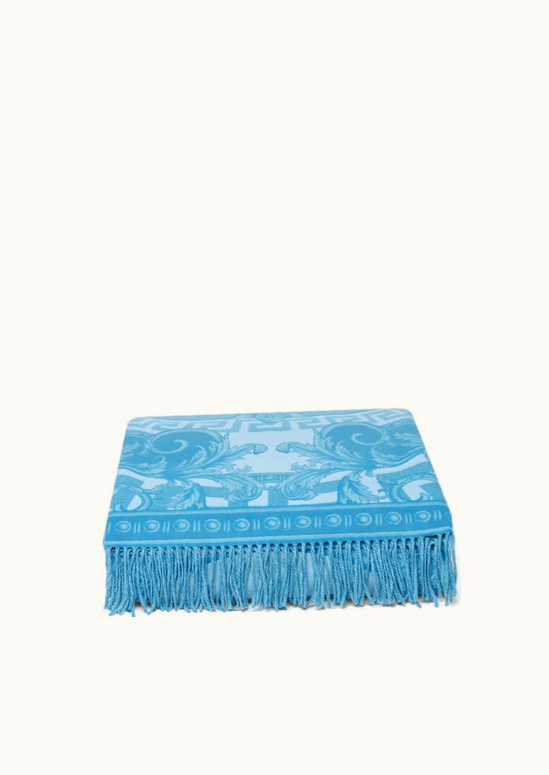 Versace Versace La Coupe Des Dieux Fringed Blanket Blue, Print