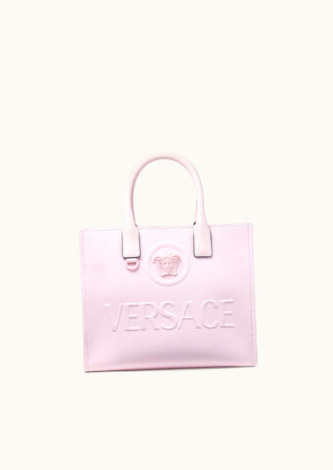 Versace Versace La Medusa Canvas Small Tote Bag Pink
