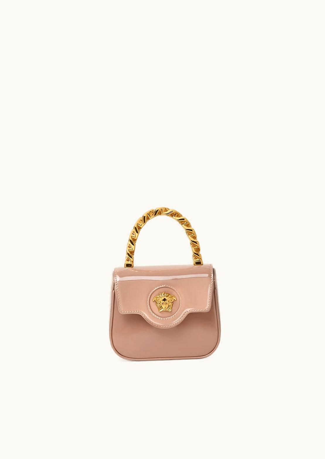 Versace Versace La Medusa Patent Mini Bag Brown