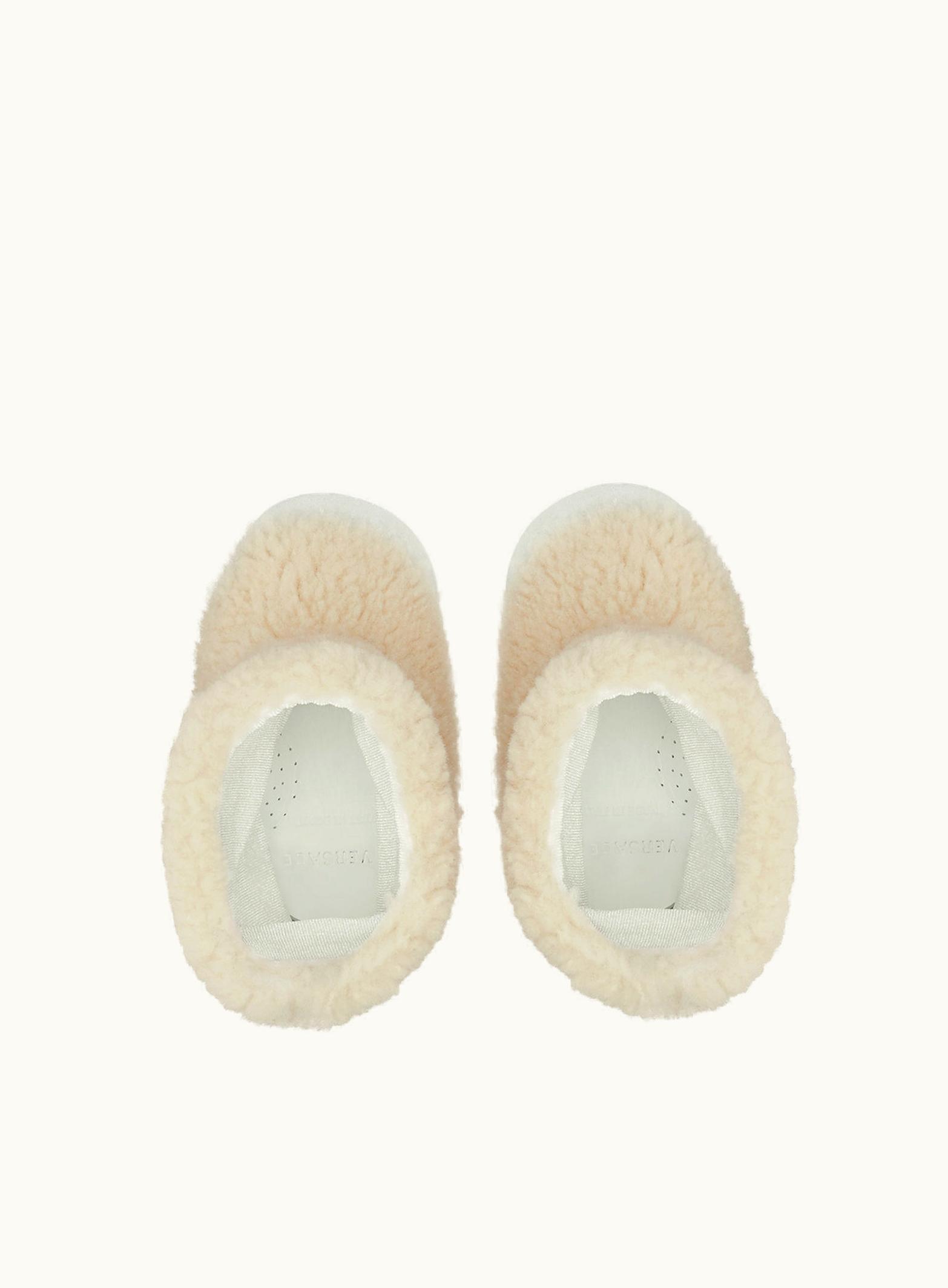Versace Versace La Medusa Shearling Baby Snow Boots White