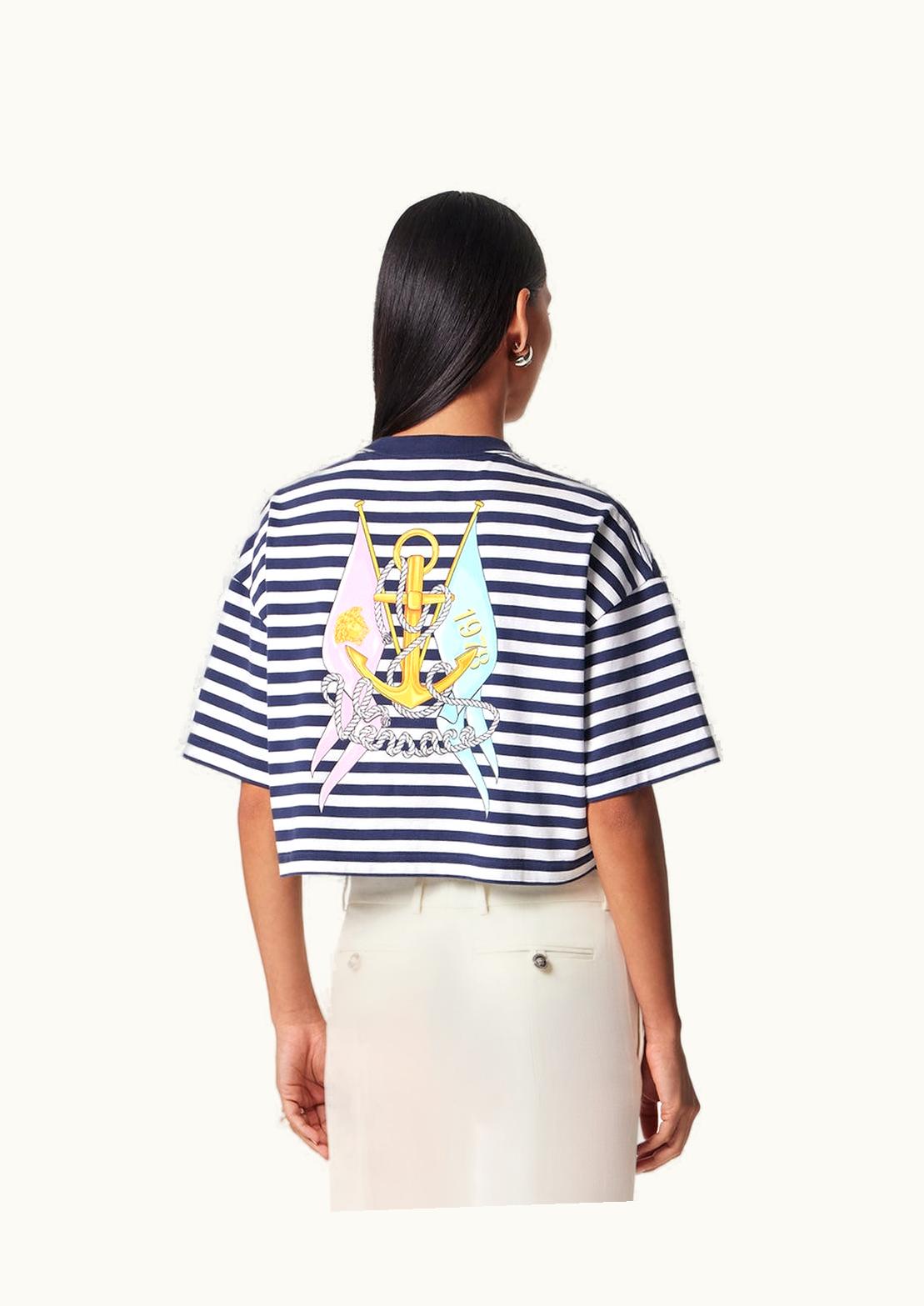 Versace L'Ancora Versace Crop T-Shirt Blue, White