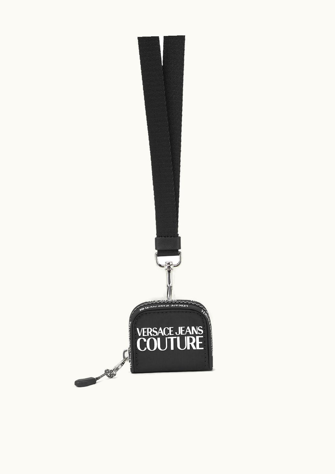 Versace Versace Logo Air Pods Case Black, Print