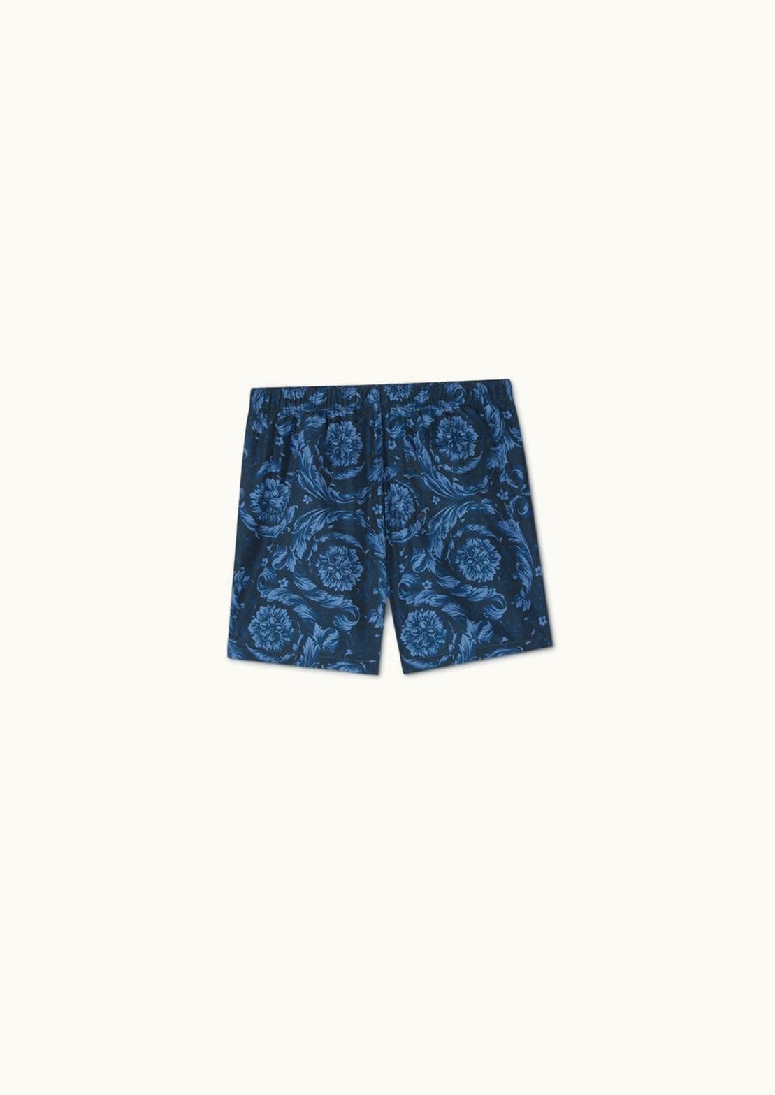Versace Versace Logo Barocco Kids Swim Shorts Blue, Print
