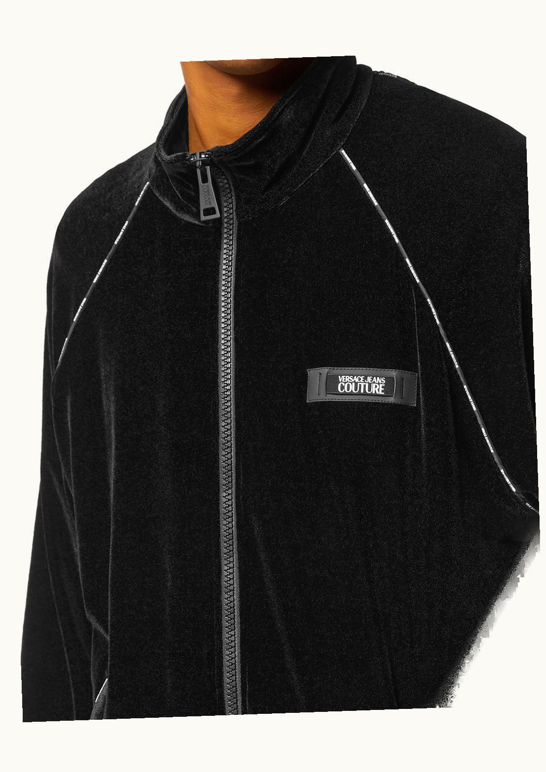 Versace Versace Logo Chenille Zip Sweatshirt Black, Print