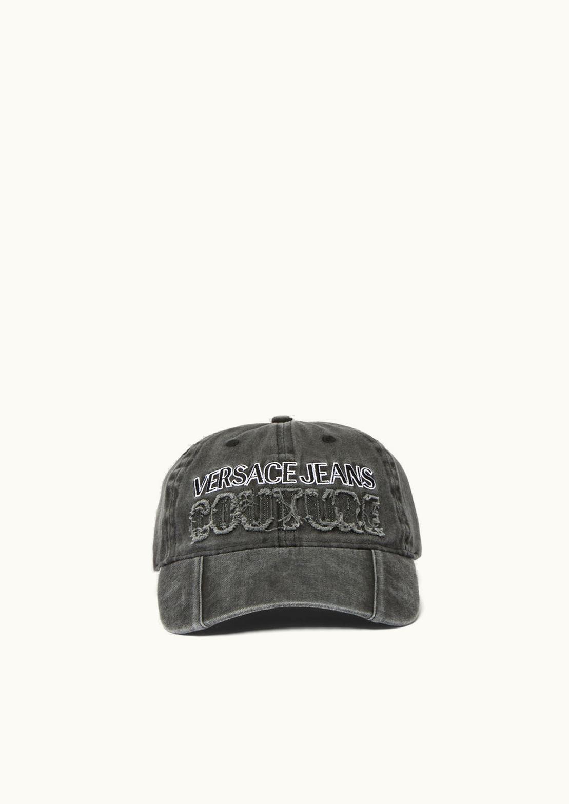Versace Versace Logo Denim Baseball Cap Black, Print