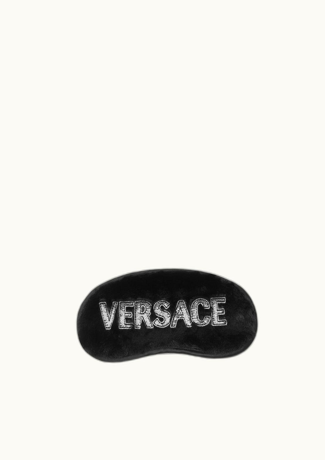 Versace Versace Logo Faux-Fur Sleep Mask Black