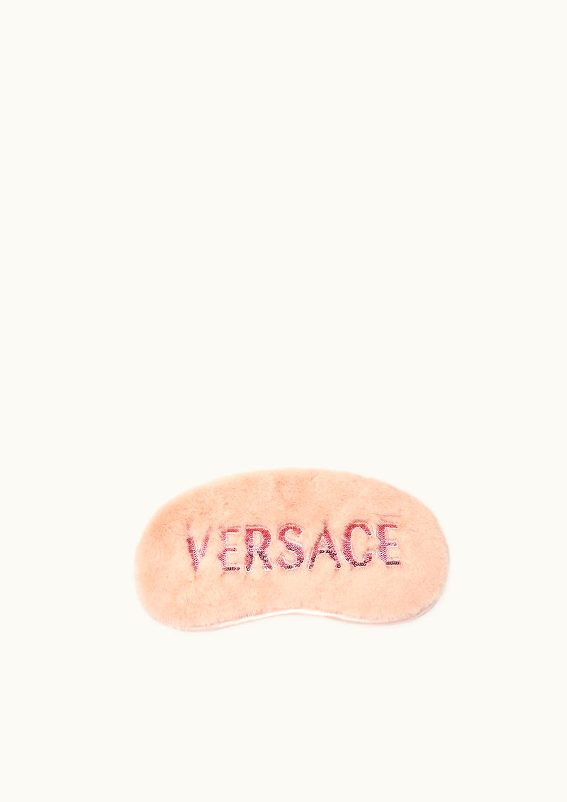 Versace Versace Logo Faux-Fur Sleep Mask Pink
