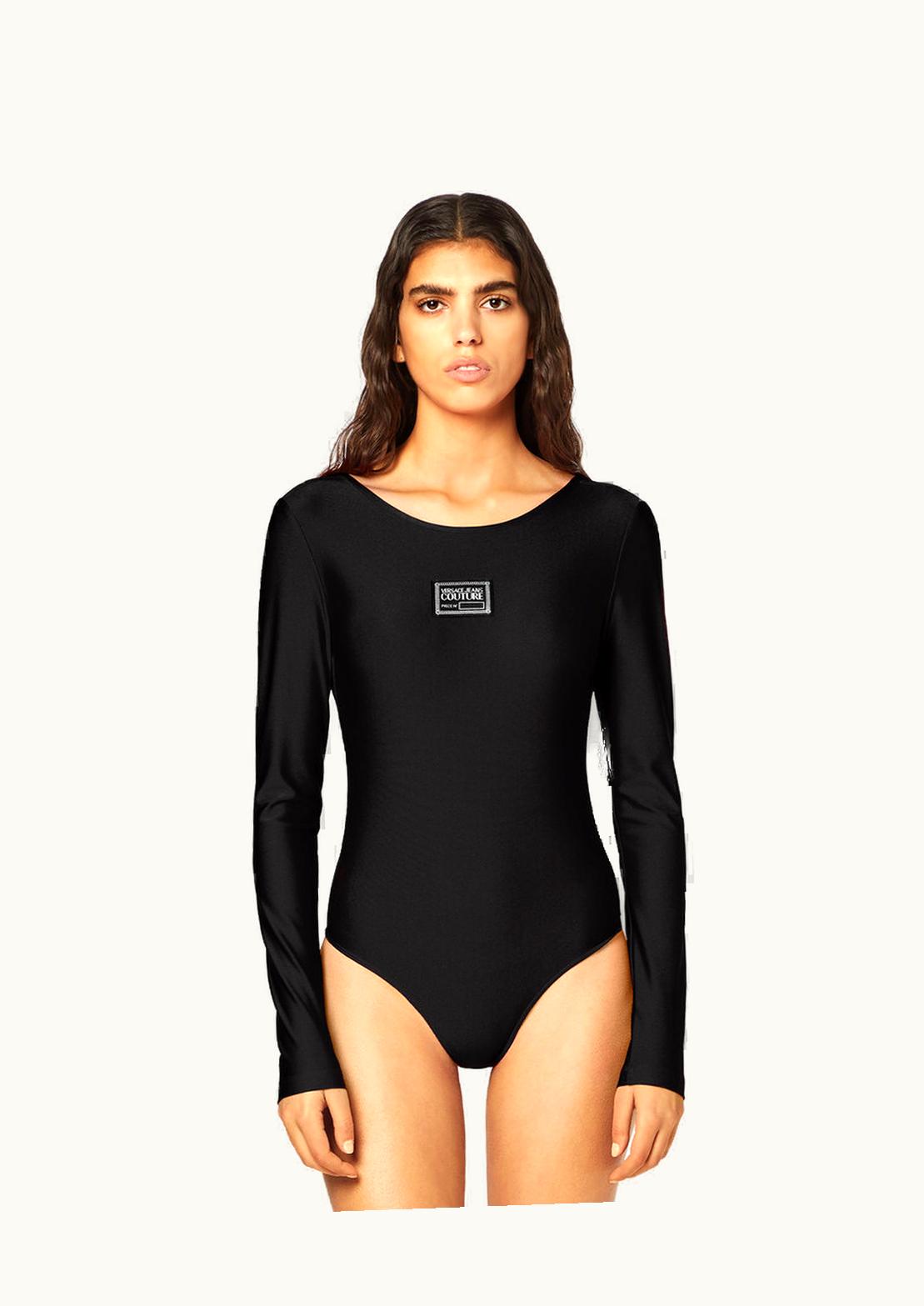 Versace Versace Patch Logo Long-Sleeved Bodysuit Black