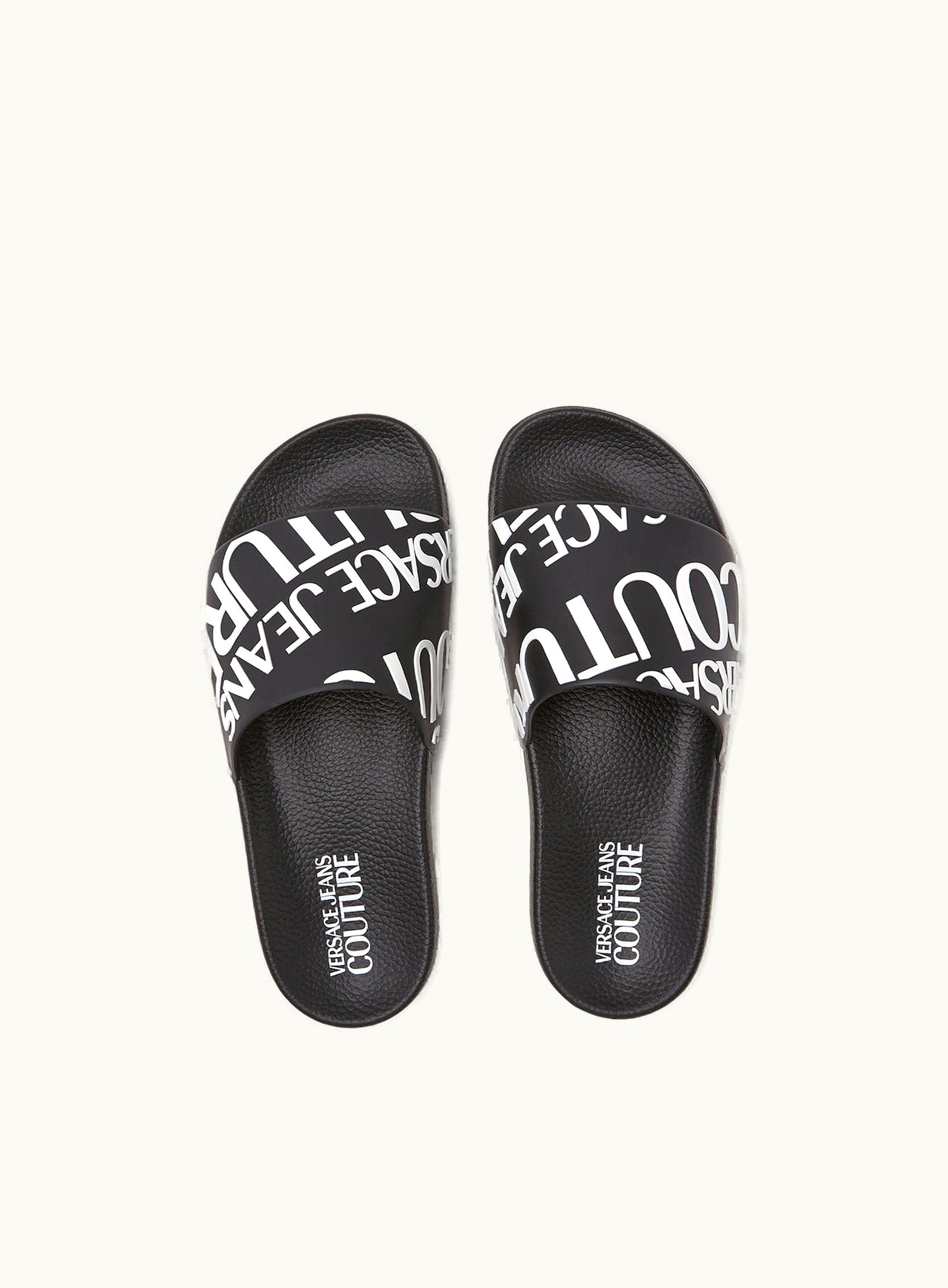 Versace Versace Logo Rubber Sliders Black