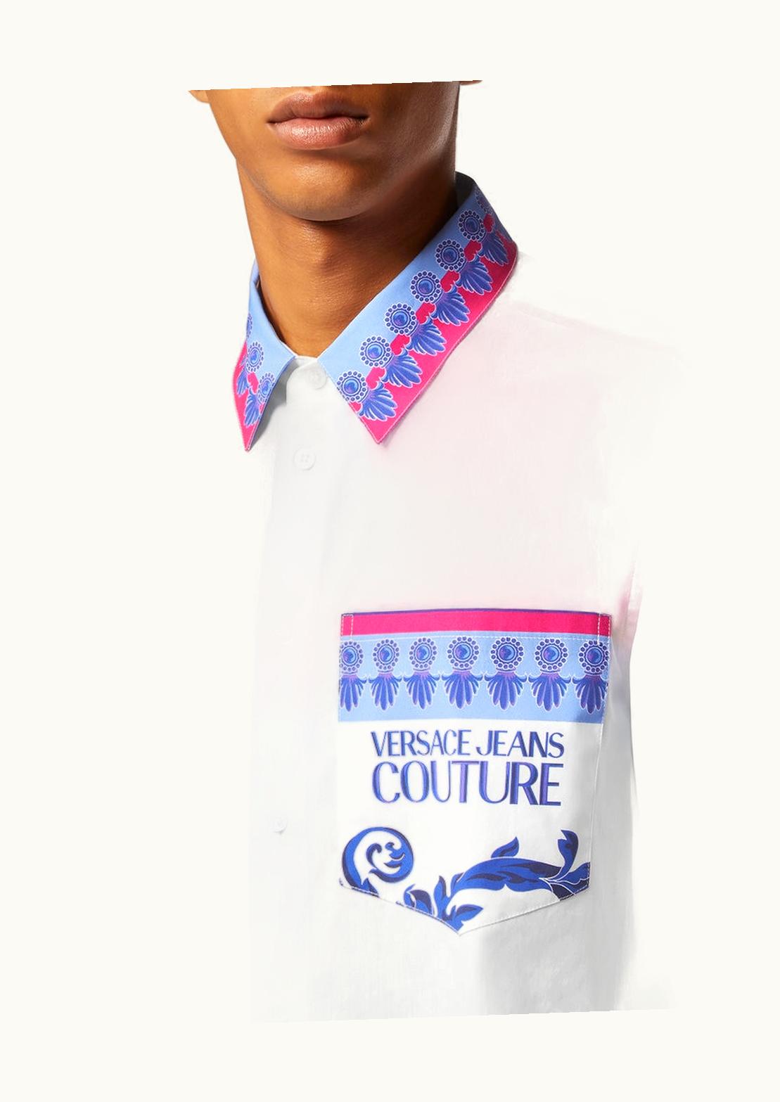 Versace Versace Institutional Logo Cotton Shirt White