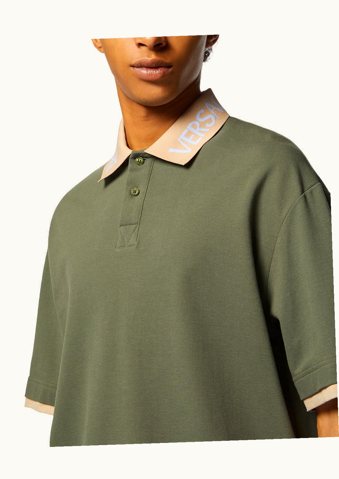 Versace Versace Logo Short-Sleeved Polo Shirt Green